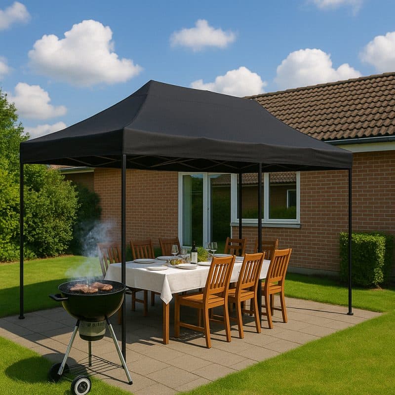 Pavillon / Havepavillon 3 x 6 meter – Vælg mellem sort eller hvid