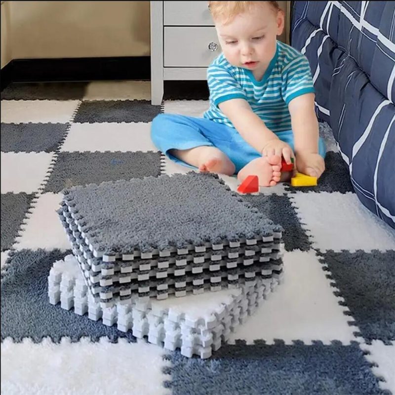 Legegulv - 9 farverige brikker til Børneværelset