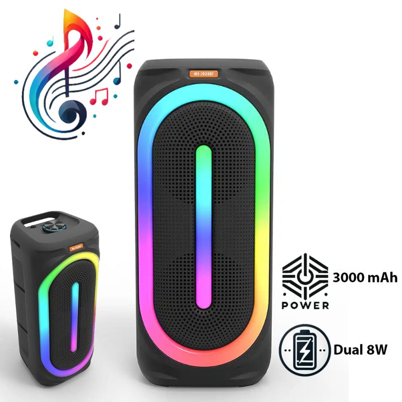 Bluetooth højttaler med RGB-lys, FM-radio og mikrofon