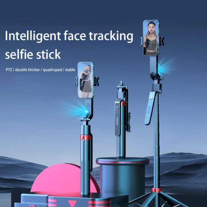 Selfiestick med Intelligent Ansigtssporing og AI Gestusstyring inkl. lys