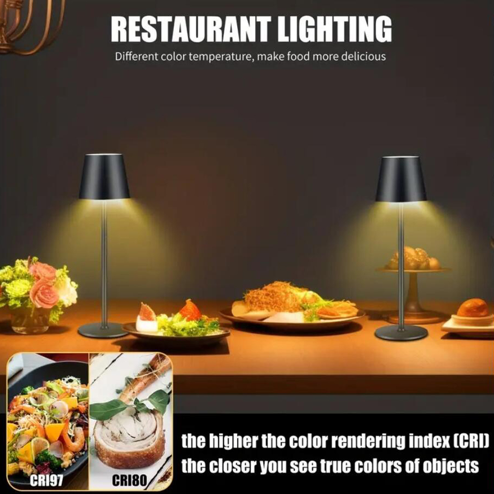 LED Bordlampe med touch og genopladelig funktion - Billede 3