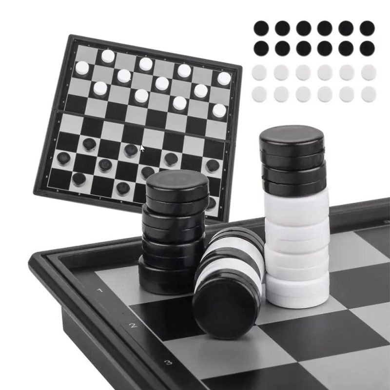 Dam – Magnetisk Spil Til Rejser og Hjemmebrug