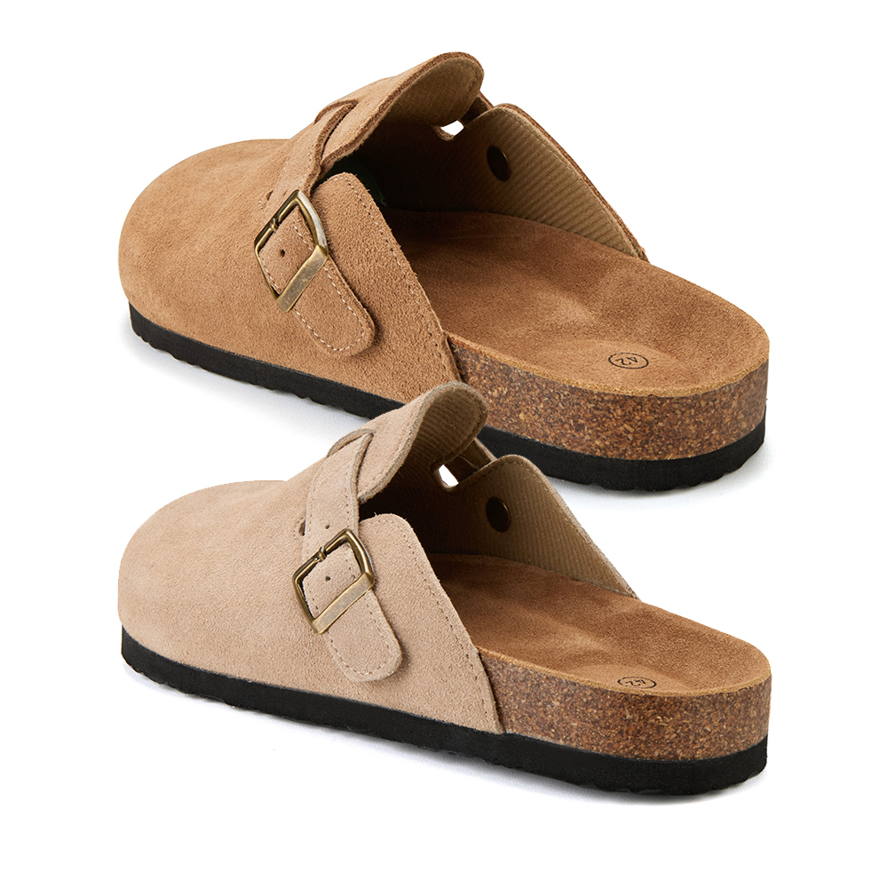 Komfort og stil i ét – Klassiske kork-sandaler med lukket tå - Billede 2