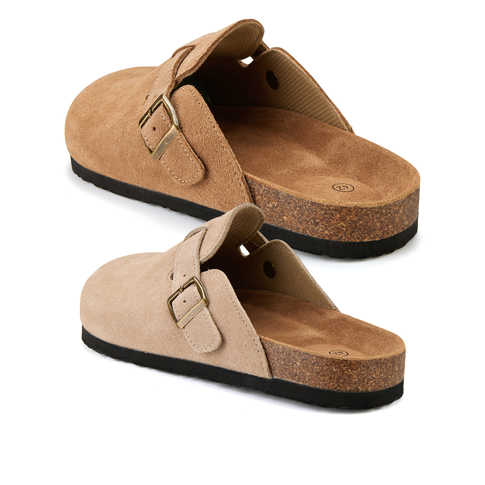 Komfort og stil i ét – Klassiske kork-sandaler med lukket tå - Billede 4